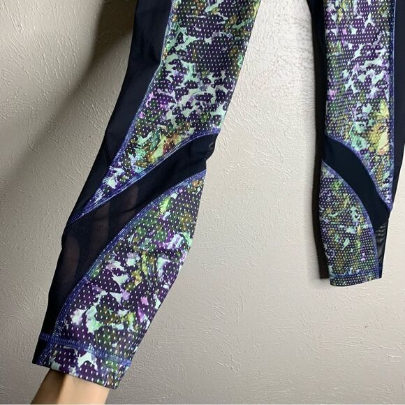 Lululemon Inspire Tight full On Luxtreme Mesh Floral Sport White Multi Black - Picture 6 of 13